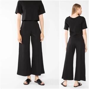 RIPLEY RADER Black Ponte Knit Cropped Wide Leg Pant Size 2 (S)